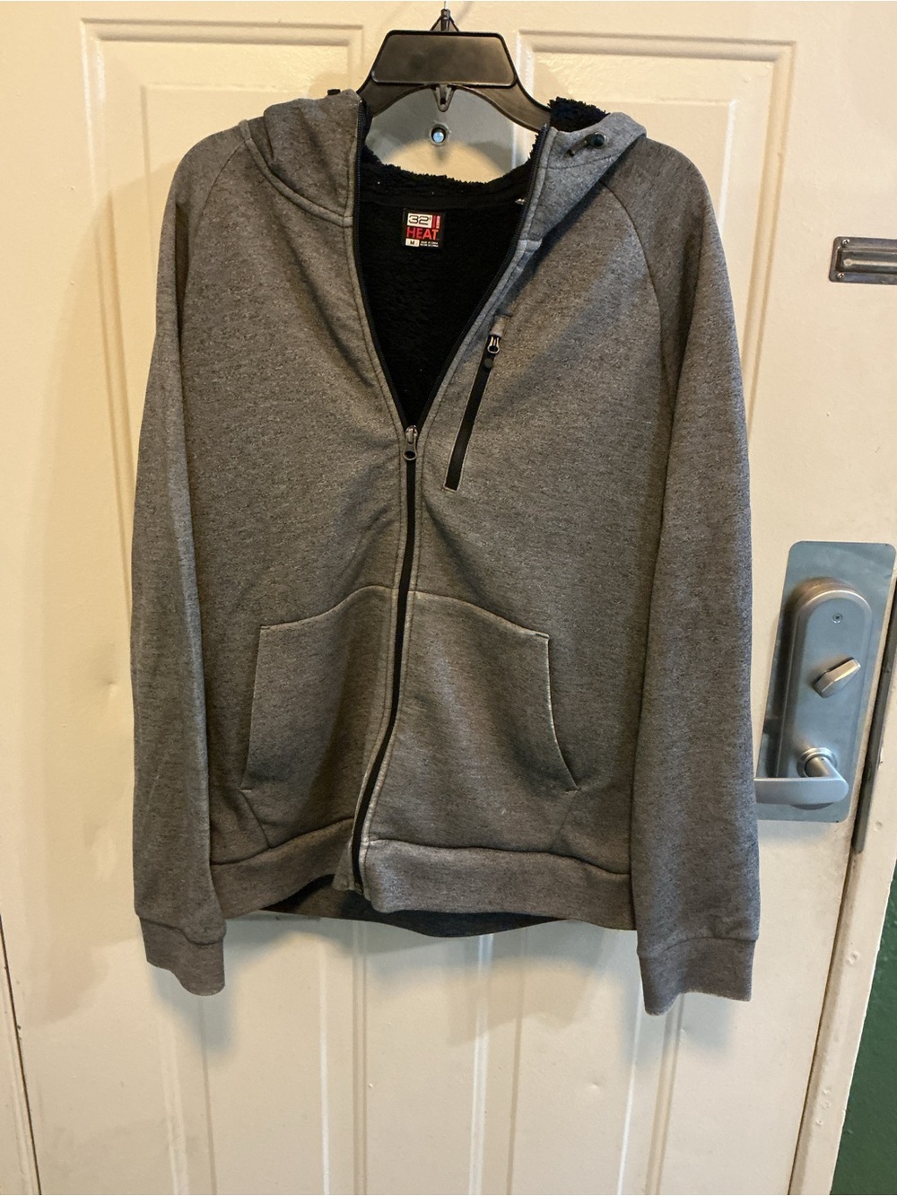 32 Degrees Men's Gray Full‑Zip Hooded Sweatshirt